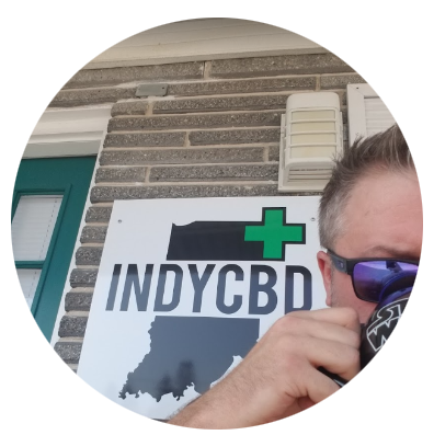A photo of one of the owners of Indy CBD Plus