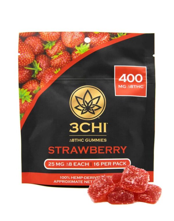 3 Chi Delta 8 Strawberry Gummies-25mg