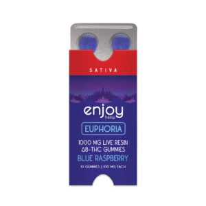 Live Resin Euphoria Delta 8 THC 1000mg Gummies (Sativa-Infused Blue Raspberry) - (100 mg Each | 10 Gummies) by Enjoy Hemp