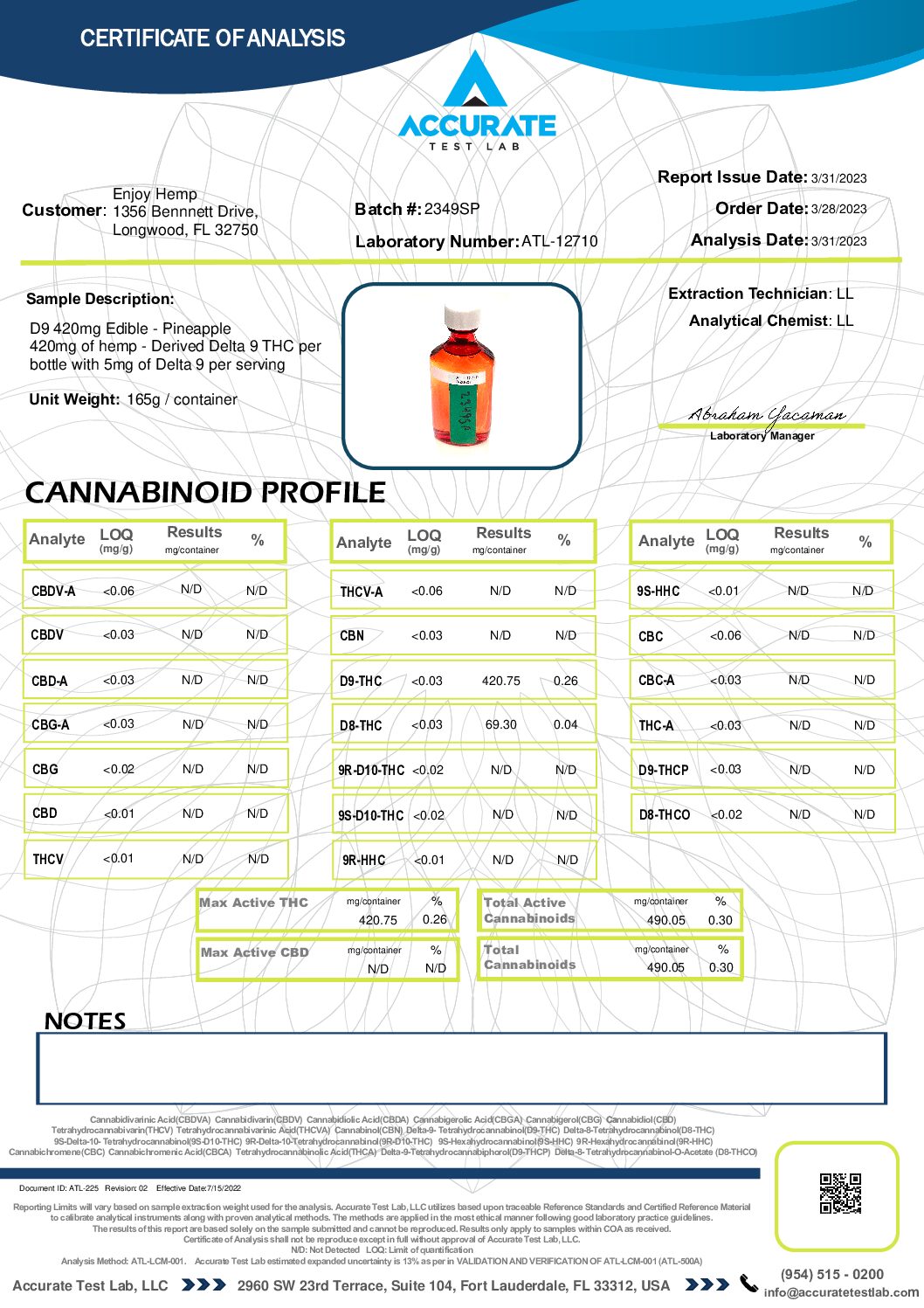 Delta 9 Syrup by Enjoy- 420mg